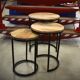 Set de 3 tables gigognes en bois de manguier