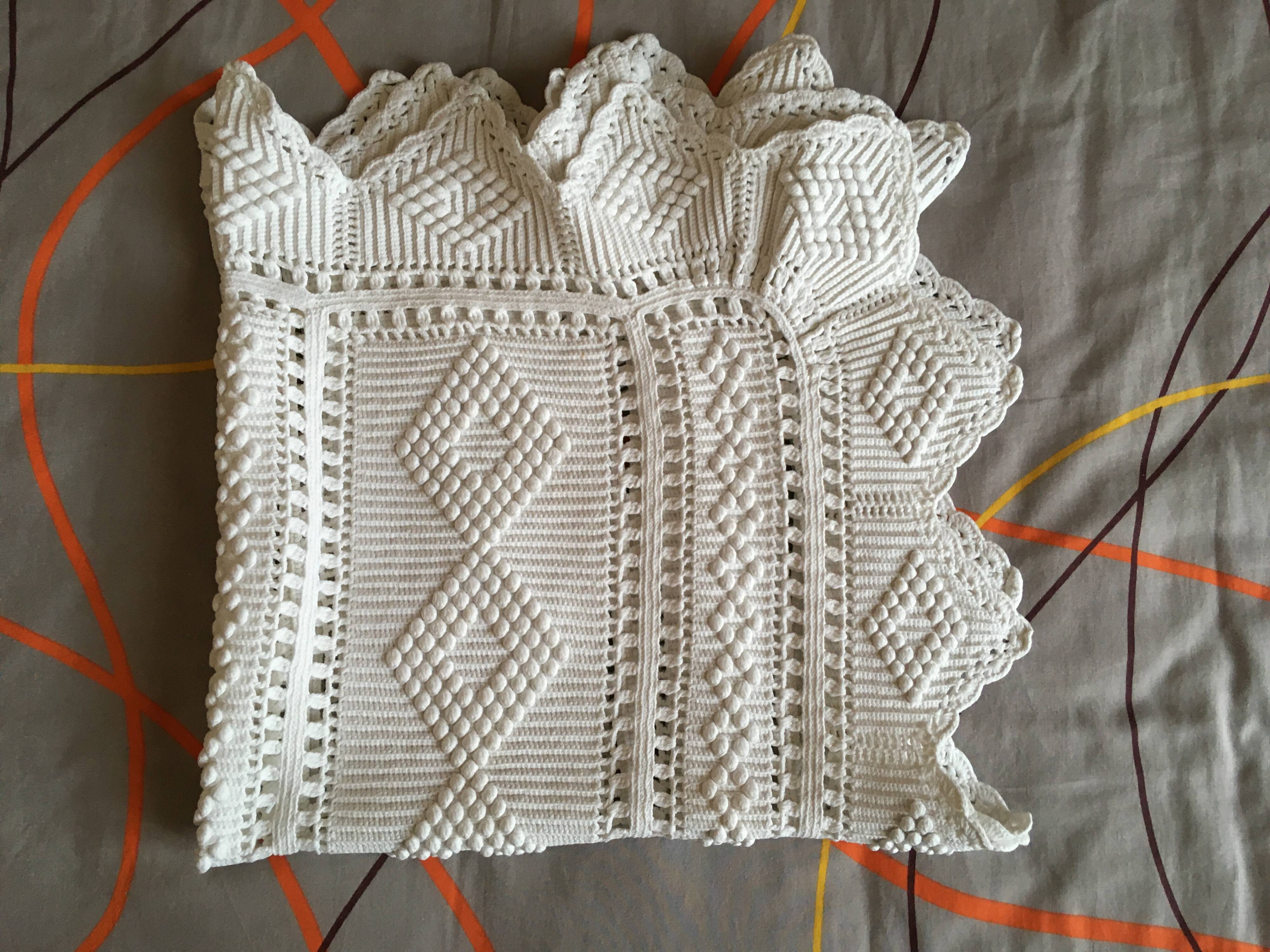 Handmade crochet diamond chair cover square