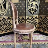 Suite of 6 Louis XVI 1900 leather chairs