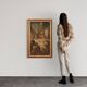 Antique painting Jesus and Herod from 17th century