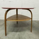 "Bowwood" tripod coffee table designed by Hugues Steiner and manufactured by Baumann in the 1960s