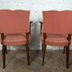 2 fauteuils bridge moustache années 50 rose pale