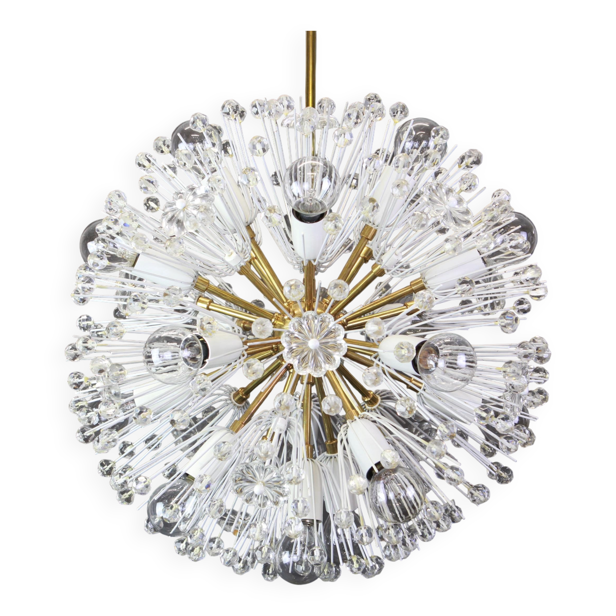 Brass chandelier with pendants Starburst by Emil Stejnar, Austria, 1960s