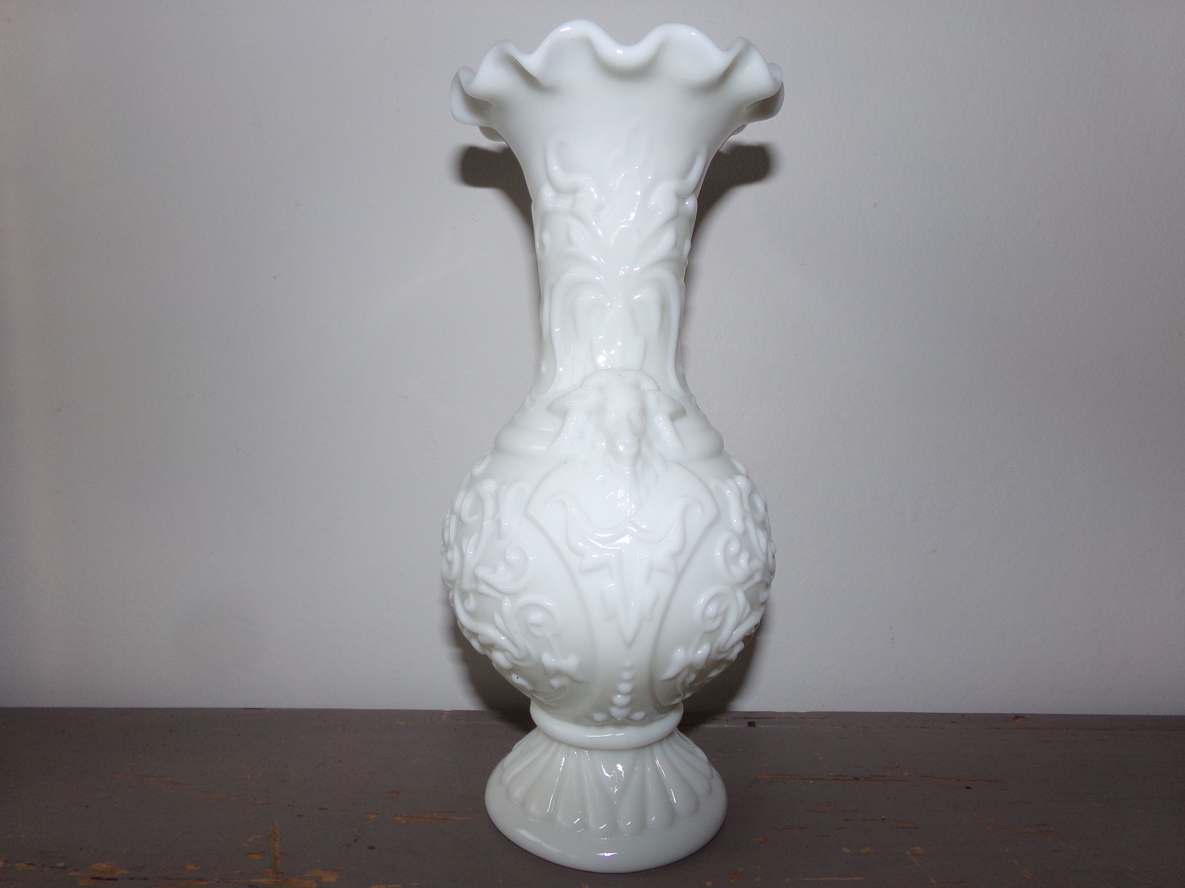 White opaline vase