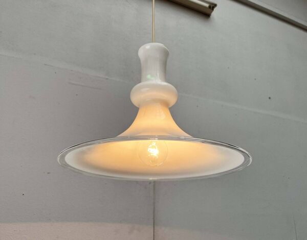 Lampe suspendue en verre Etude vintage danoise par Michael Bang pour Royal Copenhagen, Holmegaard, années 1970.