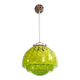 Large pendant light in speckled green & white, mid-century