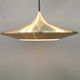 Minimalist and elegant gold coloured hanging lamp designed by Ejnar B. Mielby for Danish LYFA
