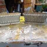 Pair of enamelled cast iron planters from 1900 from Charleville-Mézières