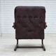 1970s, Scandinavian armchair, brown furniture leather, bent wood.