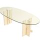 Travertine dining table by Willy Ballez, 1970s