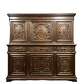 Important buffet-style renaissance in walnut.