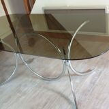 Table and four chrome chairs