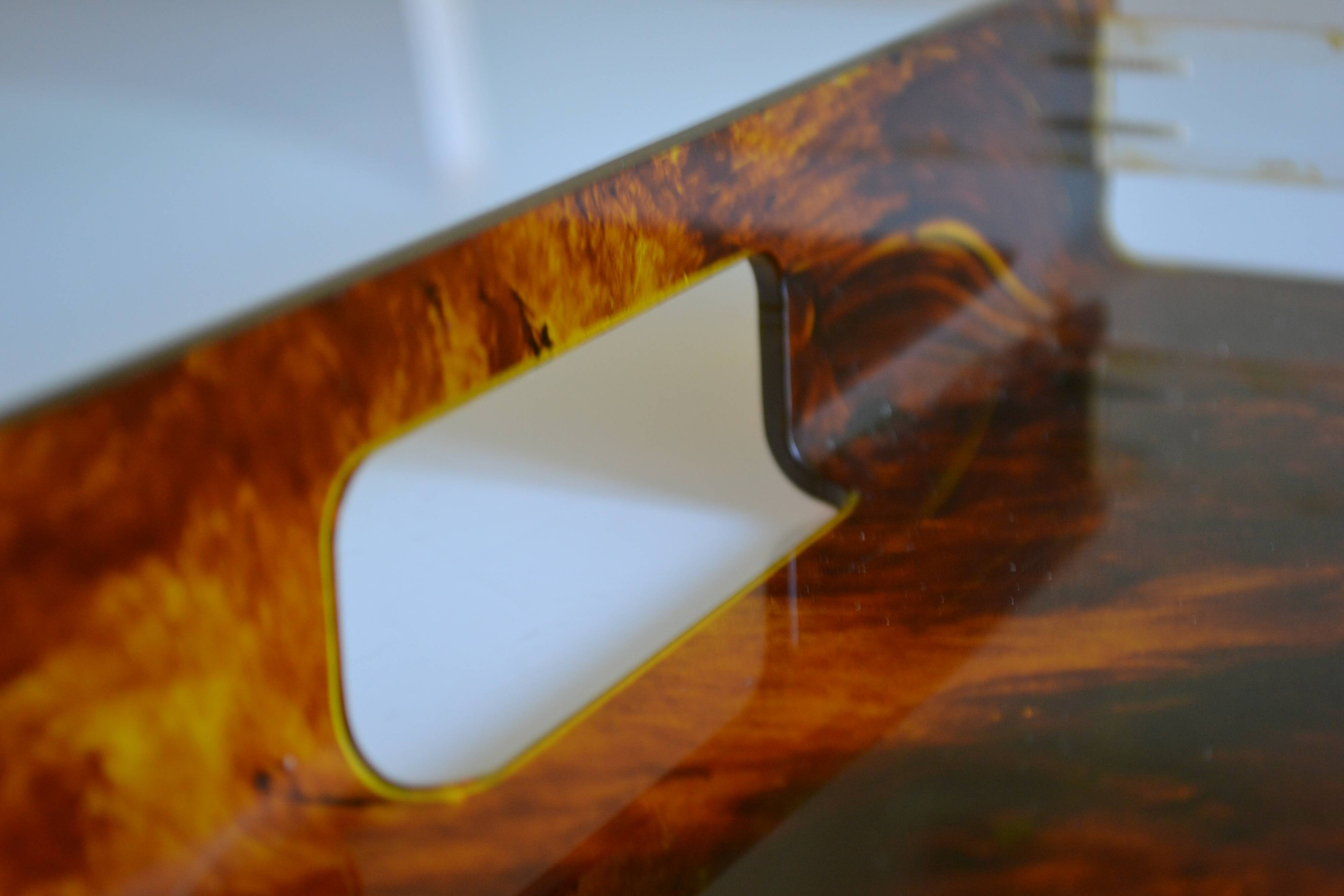 Acrylic plateau with tortoiseshell pattern Jansen Mercier Willy Rizzo