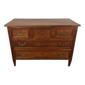 Louis XVI walnut chest of drawers