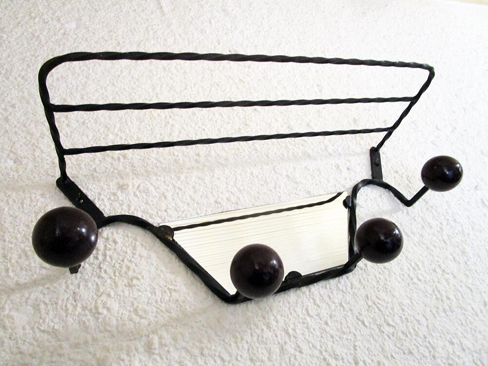 Wrought iron wall rack