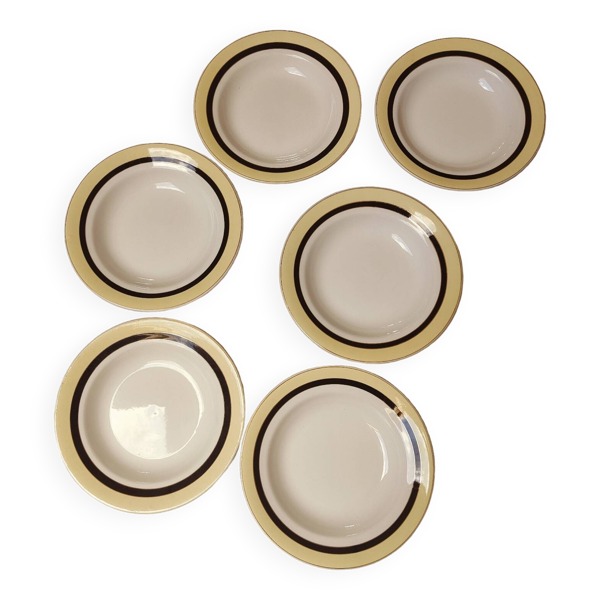 6 assiettes creuses Salins 1960