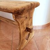 Large old oak farm bench with heart decor