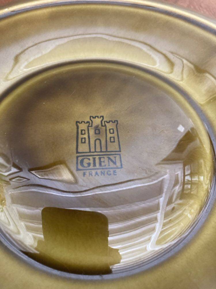 Set of 6 gien artichoke barbotine plates