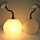Pair of porcelain sconces brass glass of clchy white art deco