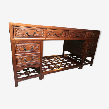 Chinese style desk with foot rests, optional chair