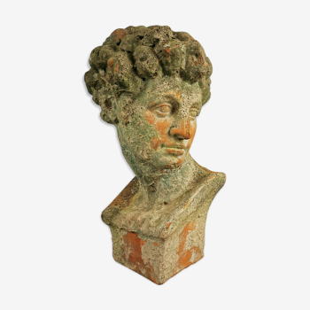 Antique 19th/20th century substantial terracotta Roman Michelangelo David Bust