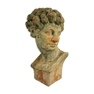 Antique 19th/20th century substantial terracotta Roman Michelangelo David Bust
