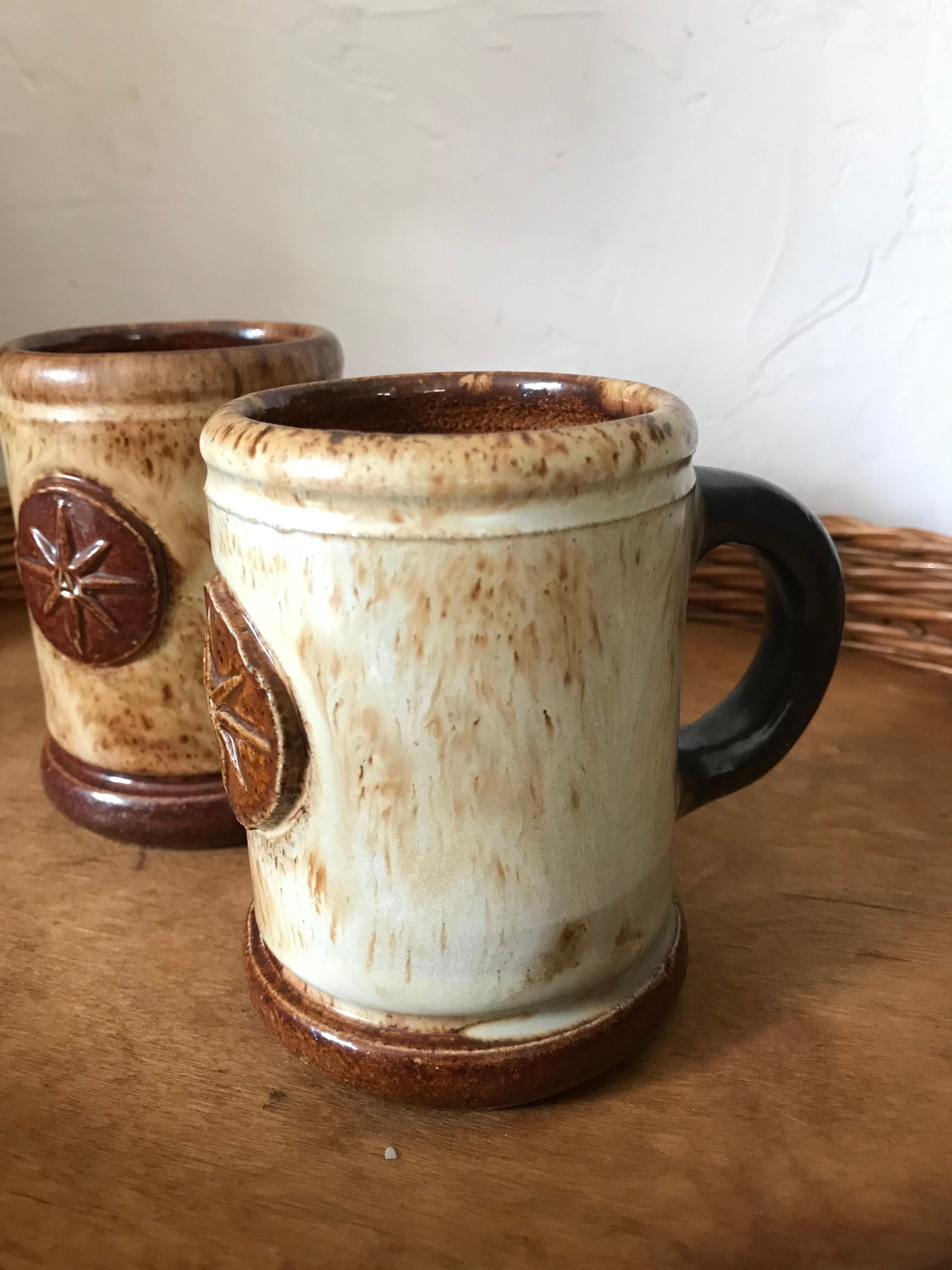 Roger Guerin enamelled ceramic mugs