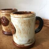 Roger Guerin enamelled ceramic mugs