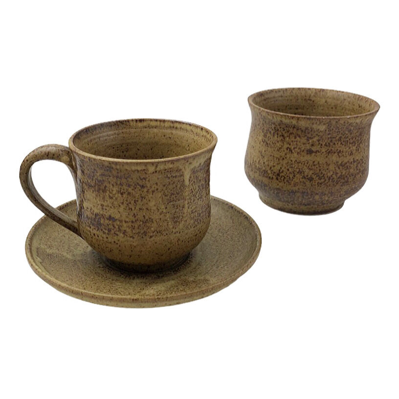 Set cups under sandstone cups