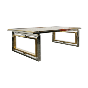 table basse en verre - chrome