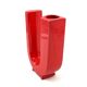 Space age red U letter ceramic solifleur vase, Marcel Radureau Francia 1970