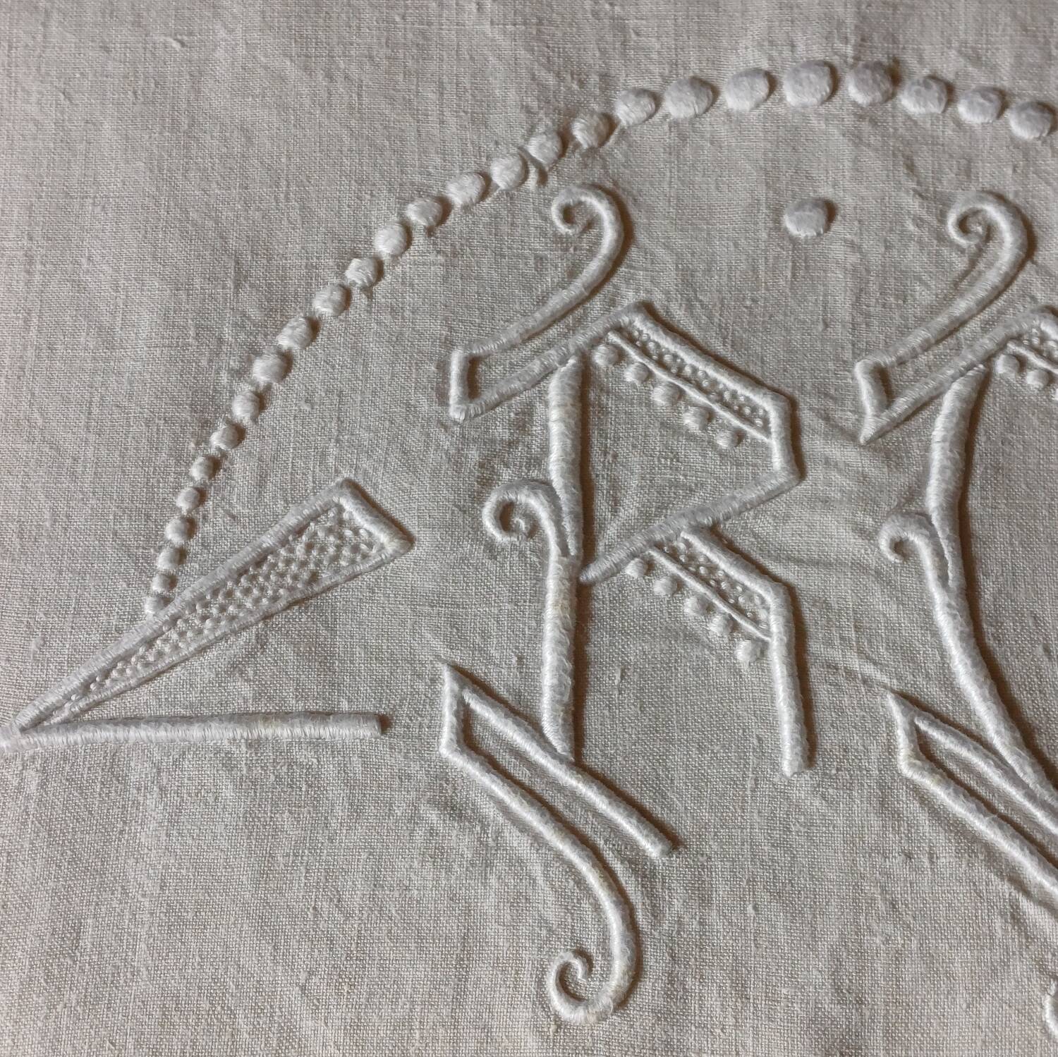 Old large linen and cotton sheet