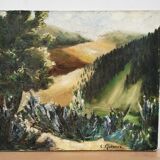 Painting signed Quéreux? landscape , Oil on canvas