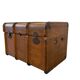 Brown wooden XL vintage chest / trunk / side table