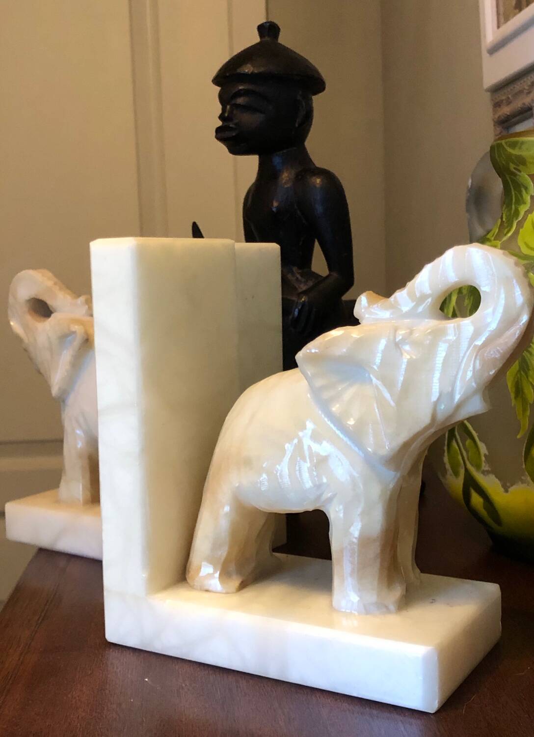 Alabaster bookends