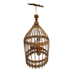 suspension en rotin vintage