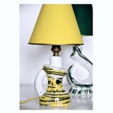 Lampe en céramique jaune vintage