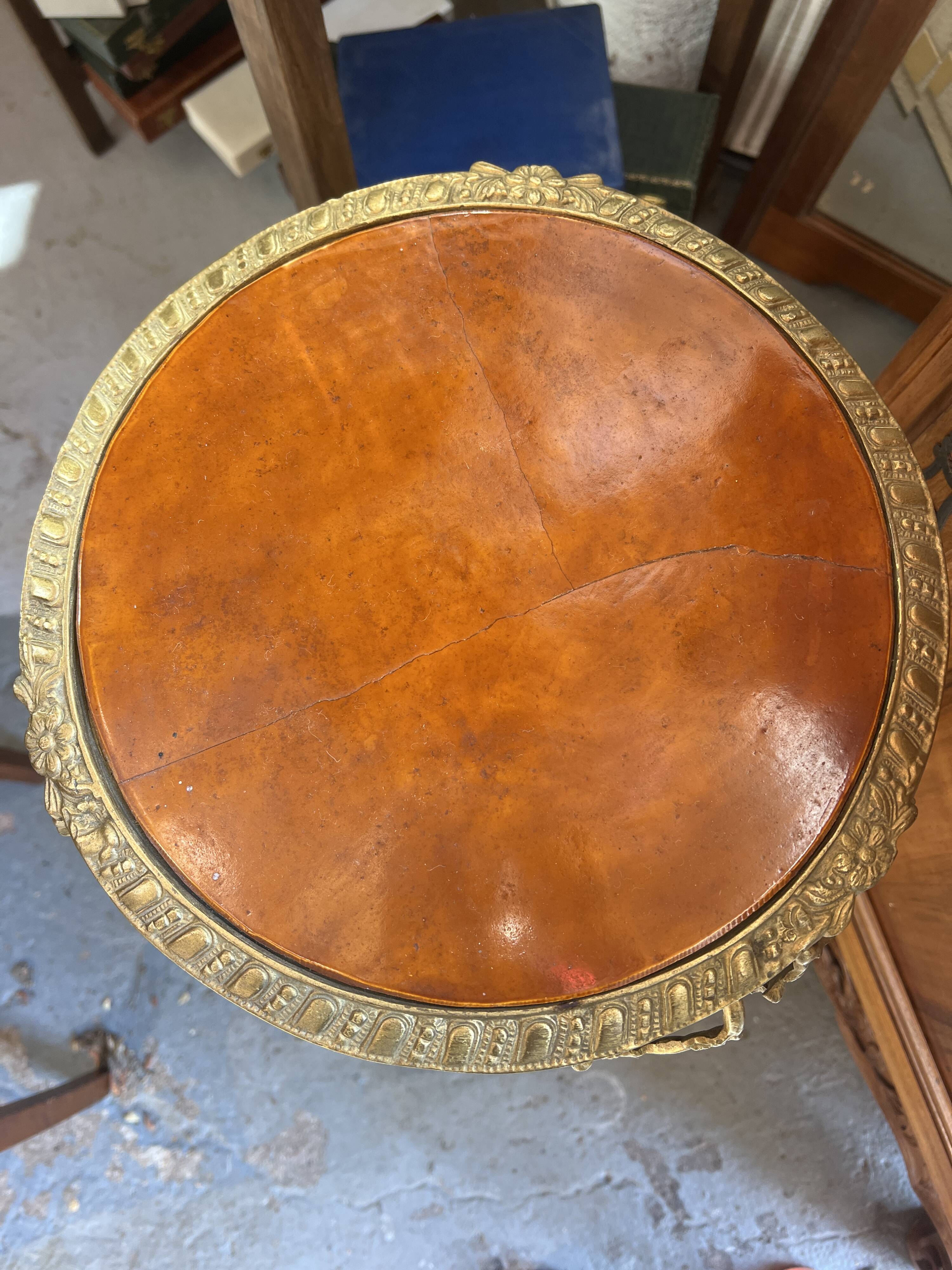 Bronze pedestal table