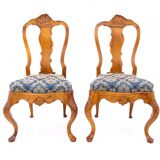 A pair of antique chairs from the late 19th century, France. After renovation.