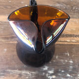 Amber blown glass pitcher