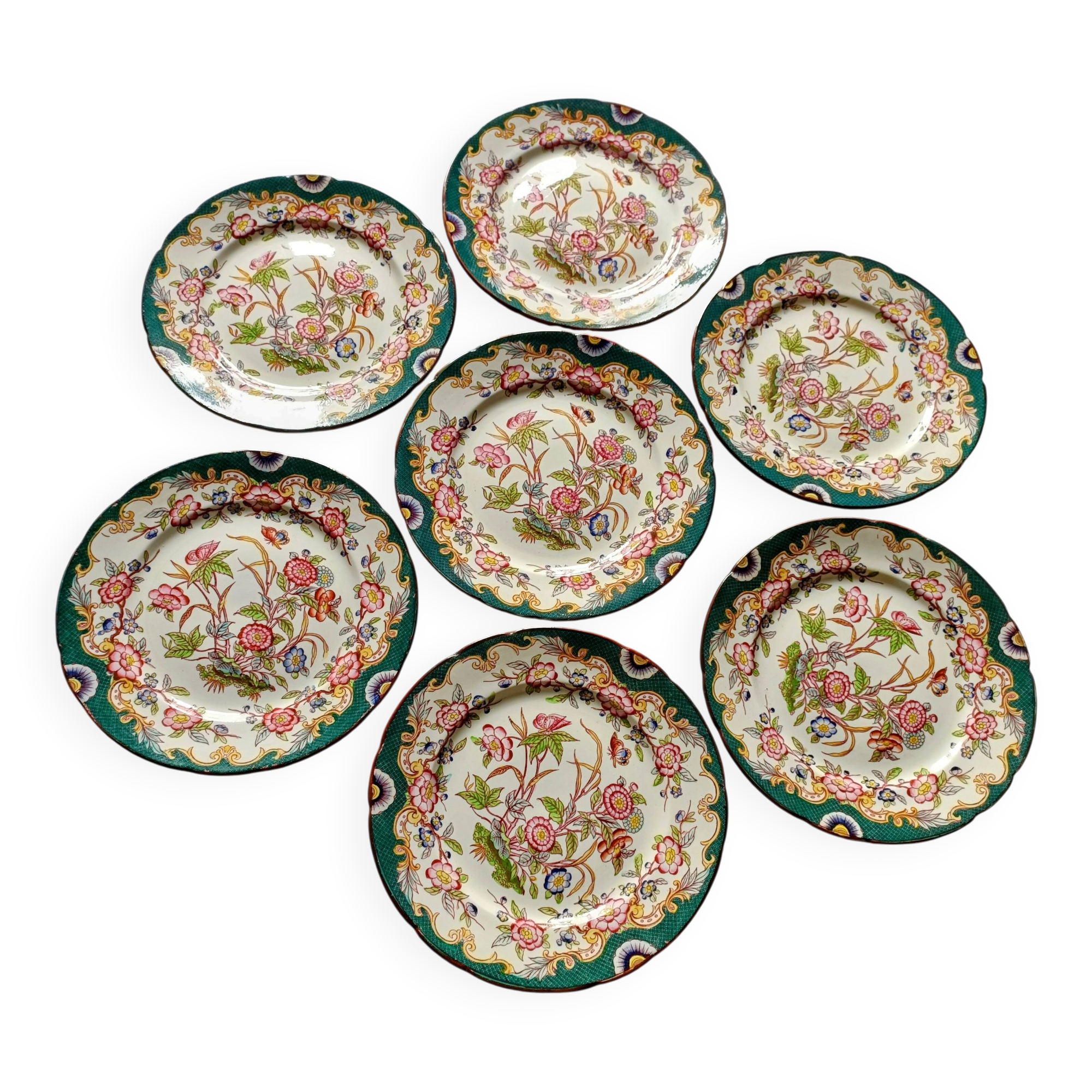 7 assiettes Sarreguemines Minton