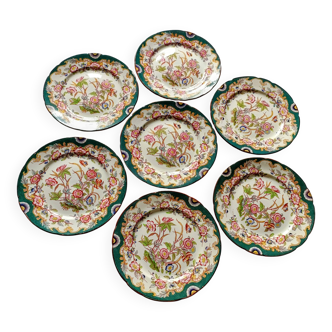 Set of 7 Sarreguemines Minton 215 plates
