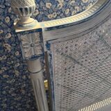 White wooden cane bed