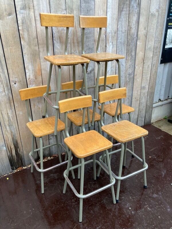 High industrial stools (60cm) – ideal for your project – green frame