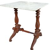 Old small marble and wood side table