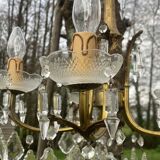 5-light bronze chandelier with glass tassels