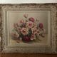 Huile sur toile - nature morte au bouquet de roses