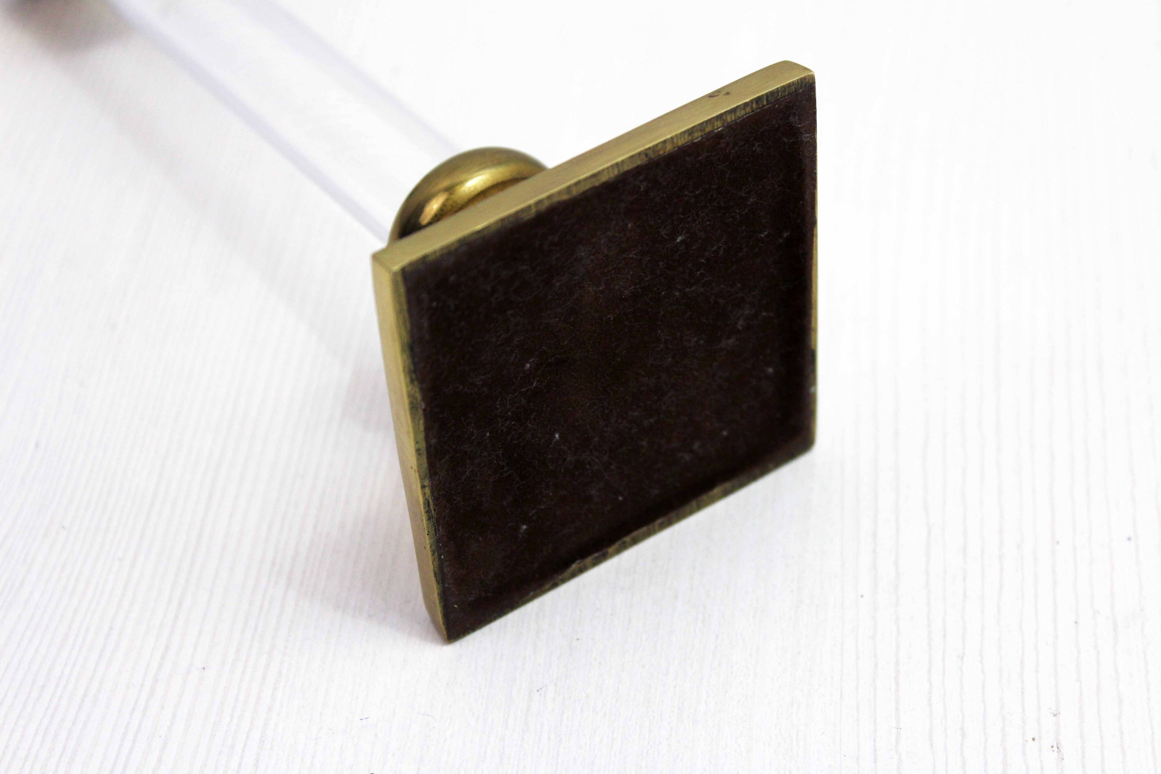 Lucite and brass candle holder 1970