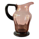 Pichet Art déco en verre rose et noir, années 20-30