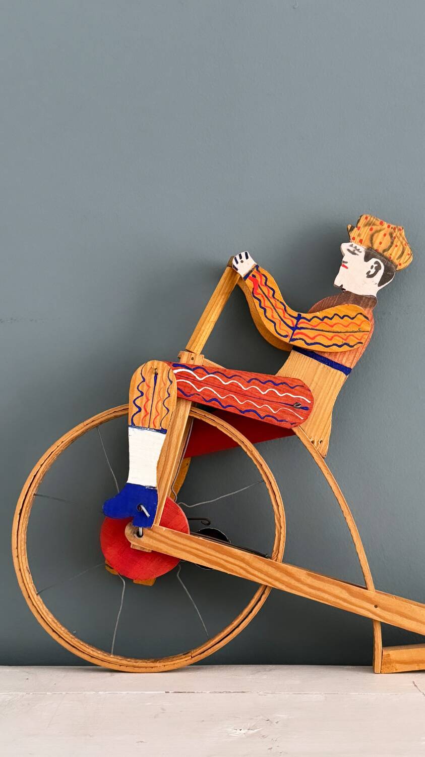 Old painted wooden push toy, circa 1930